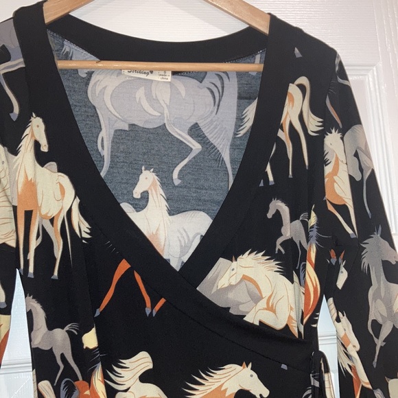 Faux Wrap Dress Horse Print - Picture 8 of 9